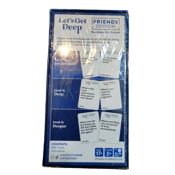 Let's Get Deep Friends Edition What Do You Meme? 400 Party Questions Cards 17+ - Picture 5 of 7